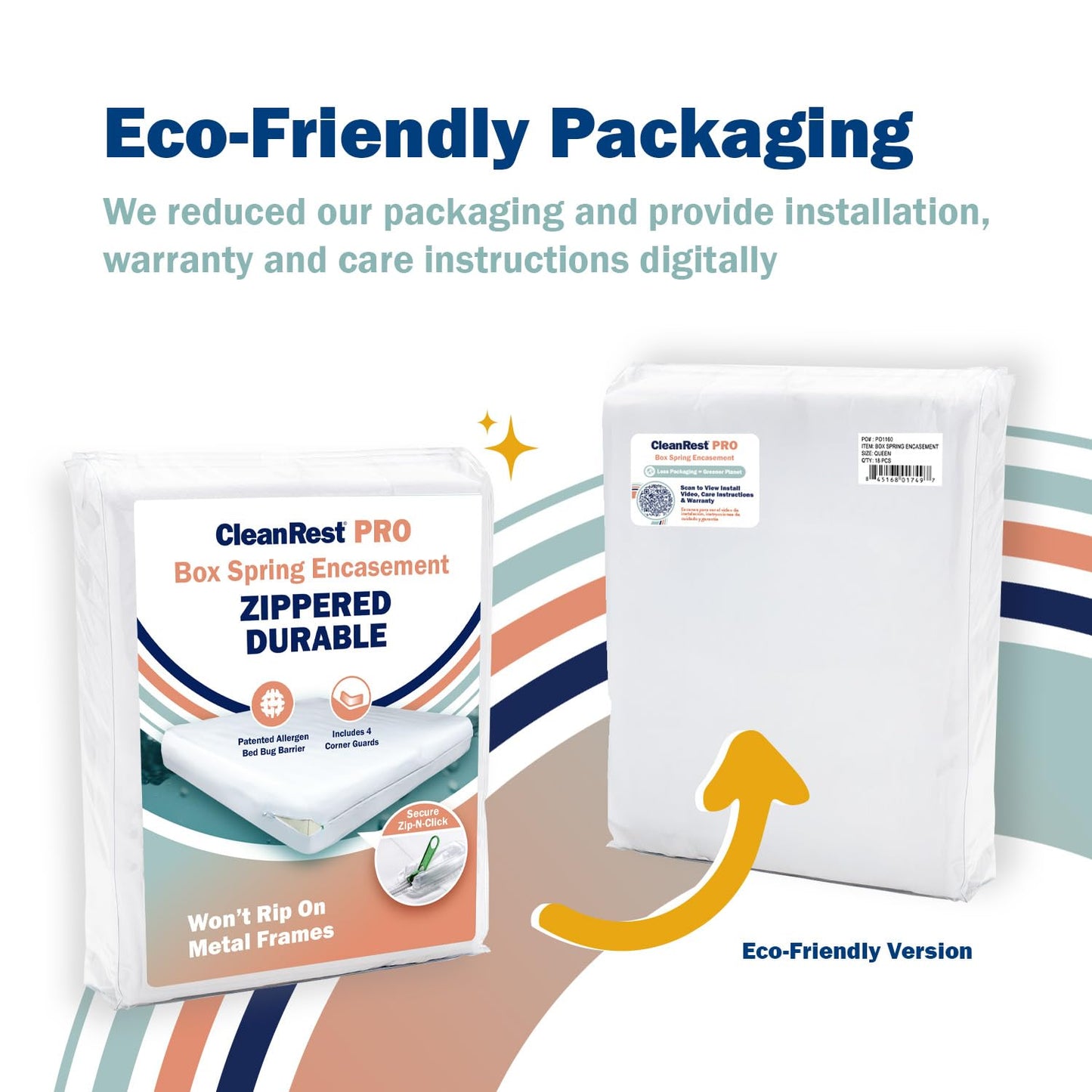 CleanRest PRO Box Spring Encasement - Ultimate Defense Against Allergens, Dust Mites, and More - Water Resistant, MicronOne Allergen Barrier, Zip-N-Click (Full)