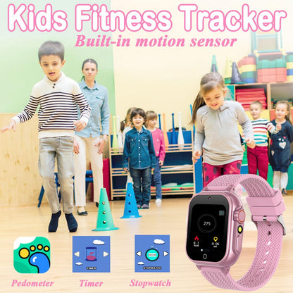 iCHOMKE Kids Smart Watch, Girls Boys Smartwatch with 32 Built-in Games Camera Video Recorder Player,Pedometer,Learning Toys Gifts for 4-10 Years Children (Pink)