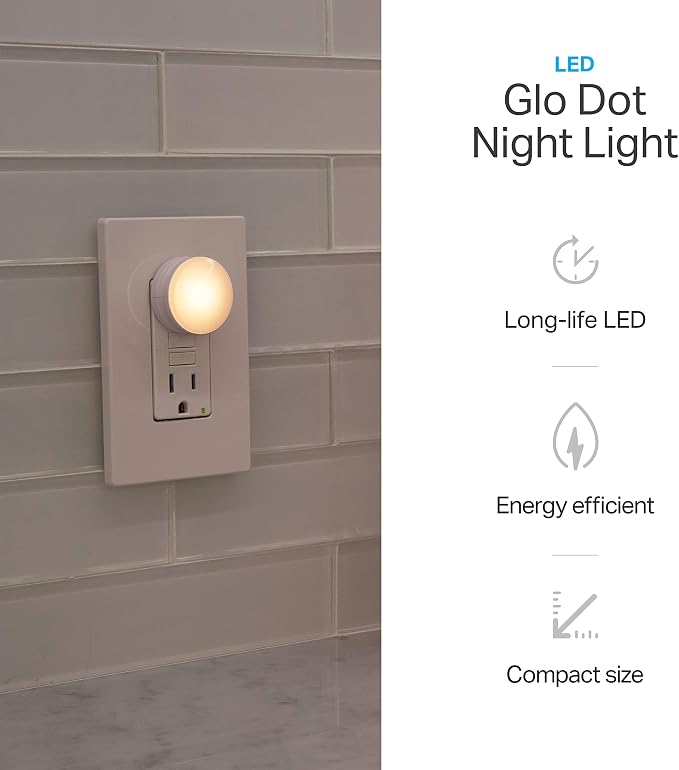 Lights by Night Night Lights Plug into Wall, 2-Pack, LED Plug in Nightlight, Warm White, Dusk to Dawn Sensor, Adults, Kids Room, Bedroom, Bathroom, Nursery, Hallway, Kitchen, 43950