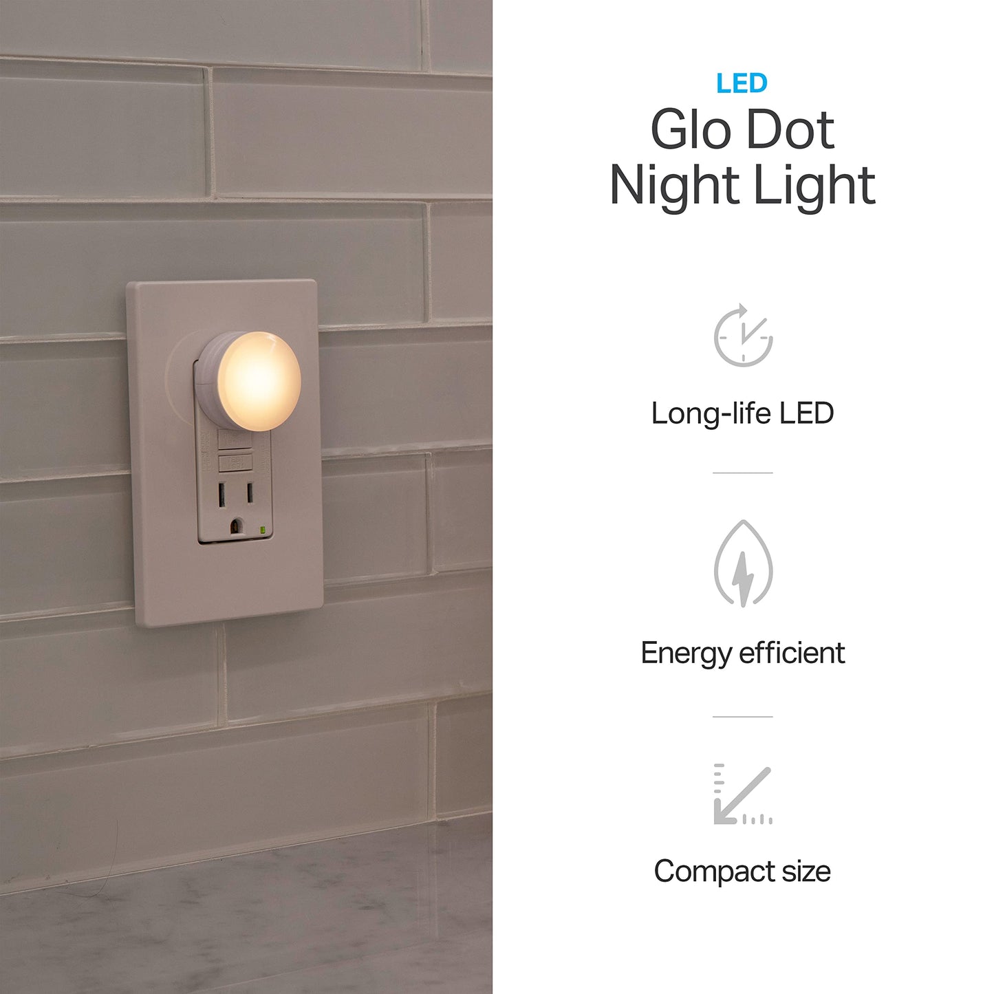 Lights By Night Mini LED Night Light, Plug-In, Dusk To Dawn Sensor, Warm White, Compact, Ambient Lighting, LED Lights for Bedroom, Bathroom, Nursery, Hallway, Kitchen, 45084, 4 Pack