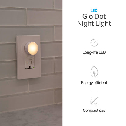 Lights By Night Mini LED Night Light, Plug-In, Dusk To Dawn Sensor, Warm White, Compact, Ambient Lighting, LED Lights for Bedroom, Bathroom, Nursery, Hallway, Kitchen, 45084, 4 Pack
