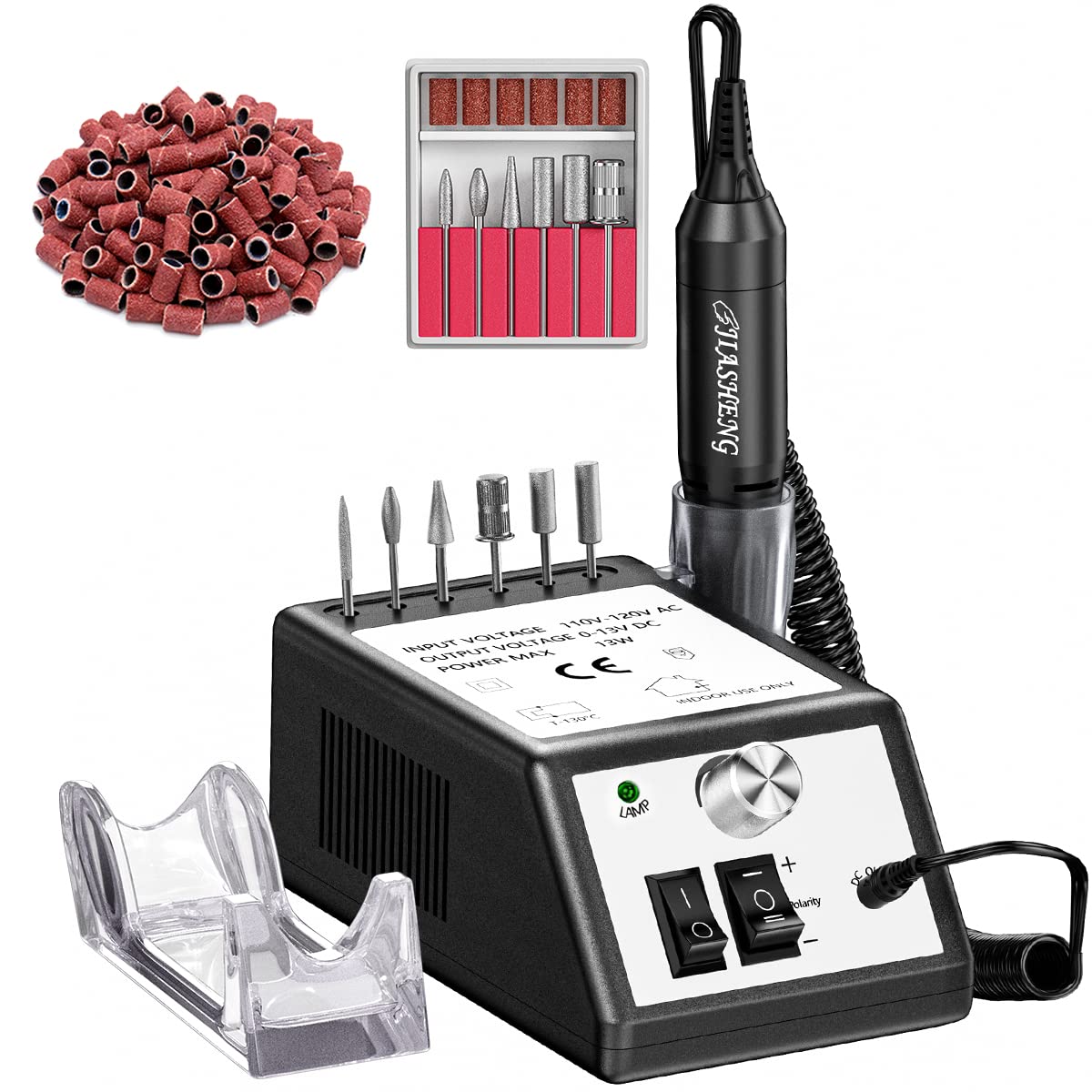 20000RPM Electric Nail Drill Professional Nail File Drill Acrylic Nails Kit for Manicure Gel Nail Polish Remover with 1 Pack of Sanding Bands(Pink)