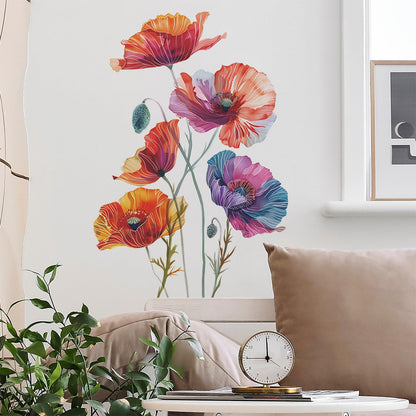 TUOKING Painted Flowers Wall Stickers Decor Removable Wall Murals Peel and Stick Wall Art Decal Home Decor for Kitchen,Bedroom,Living Room(fun-c42)