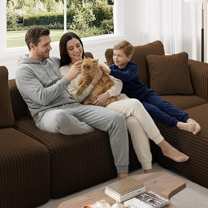 Novilla 106" Modular Sectional Sofa, Modern Cloud Sectional Couch