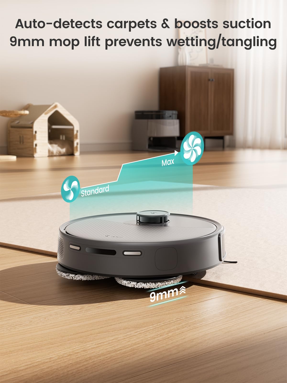 Lefant M210 Pro Robot Vacuum, Slim Quiet, 3 Adjustable Suction Levels, 6 Modes, Robot Vacuum Cleaner for Pet Hair, Hard Floors & Low Carpets, Self-Charging, WiFi/App/Alexa Control, Gray