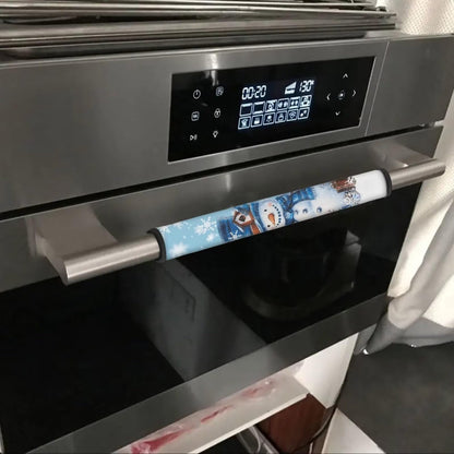HUISEFOR Christmas Refrigerator Door Handle Covers Blue Snowman Fridge Door Handle Covers Set of 6 Oven Microwave Dishwasher Antiskid Protector Xmas Kitchen Decor