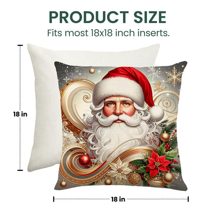 Harraca Christmas Throw Pillow Covers 18x18 Set of 4 Winter Holiday Decorative Pillowcase Reindeer Snowman Christmas Tree Santa Farmhouse Home Decor for Sofa Couch Cushion