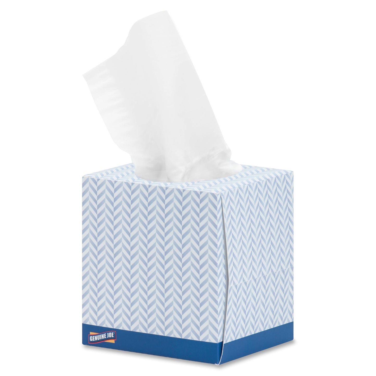 Genuine Joe Facial Tissue Cube Box, 7.9" x 7.5", 2-Ply, 85 Sheets/Box, 36 Count