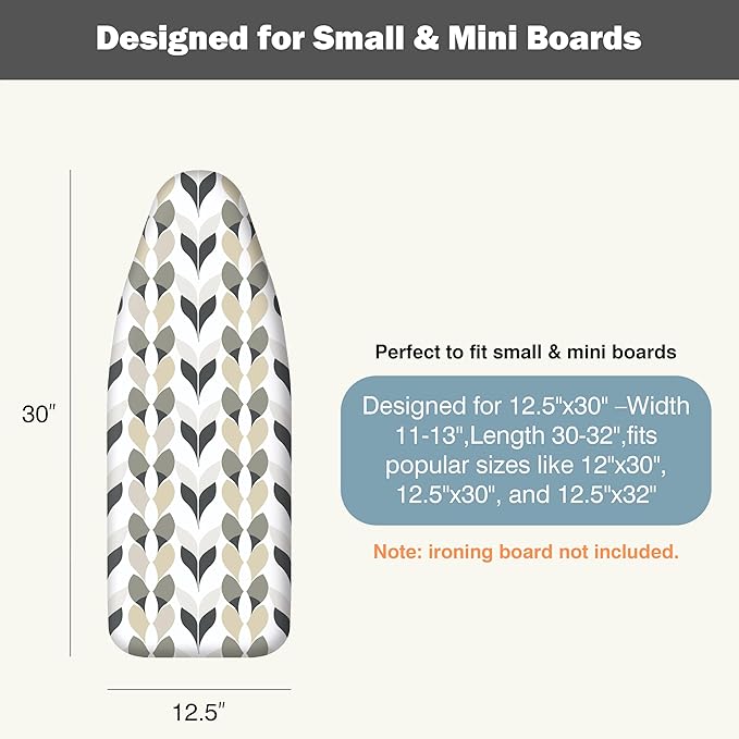 Small Ironing Board Cover and Pad 12.5"x30" Small Iron Board Cover
