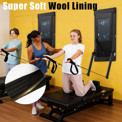 Pilates Loops Compatible with Tonal Machine, Double Loop Soft Lined Pilates Straps with T Lock Adapter, W/Snap Hooks, D-Ring Straps for Home Gym, Yoga, and Strength Training