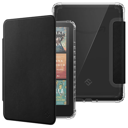 FINTIE Case for 7" All-New Kindle Paperwhite (12th Generation, 2024) & Kindle Colorsoft Signature Edition, Ultra Clear Soft Light Transparent TPU Back Cover Auto Wake/Sleep, Black