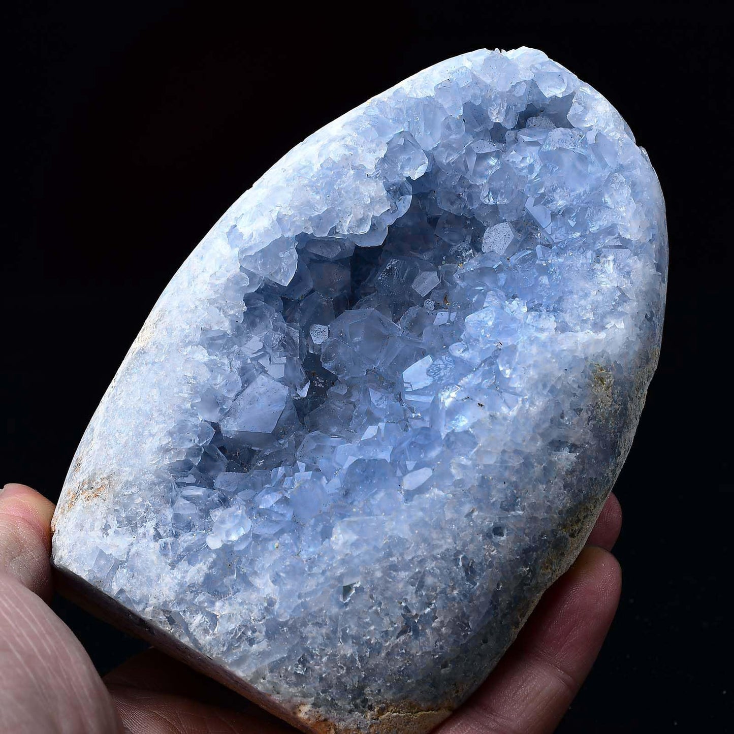 FZBHRO Natural Blue Celestite Cluster Geode Healing Crystal Stone Collection Mineral Specimen Home Office Decor Meditation Gifts 0.6-0.8 Pound