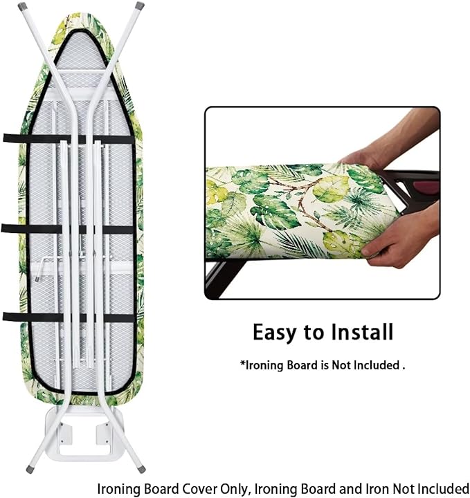 Monstera Print Ironing Board Cover Protector Dirt-Resistant Iron Board Cover