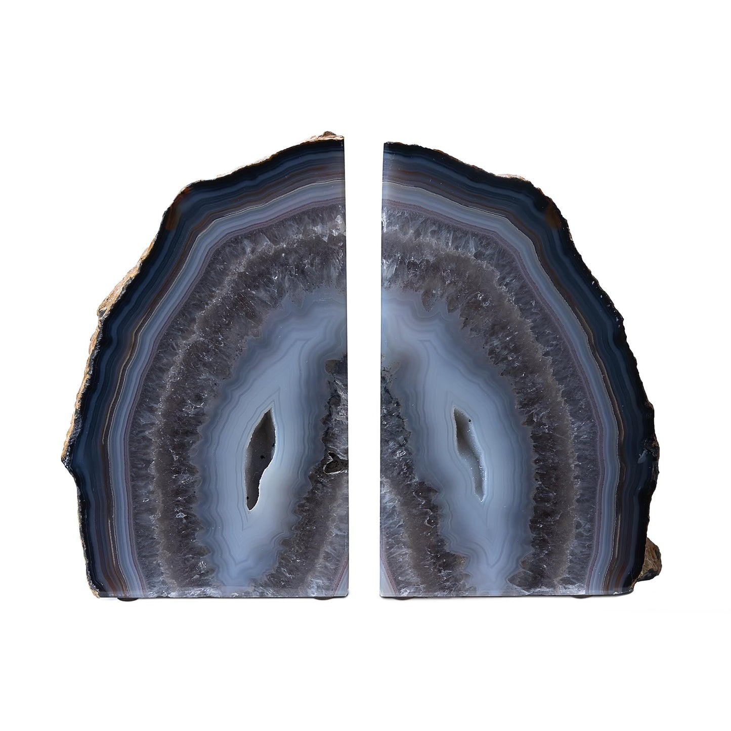 Nature's Decorations Natural Agate Bookends - A-Quality Medium Heavy Duty Geode, Earth Tone & Boho Decor, Unique Crystal Gift, 1 Pair (3-4 lbs)