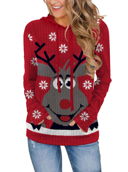 Ugly Christmas Sweater Women Blouses 2025 Long Sleeve Shirts Womens Early Fall Fashion Clothing School Outfits Boho Tops Cowboy Chic Trendy Hoodies Sweatshirt Rudy X-L