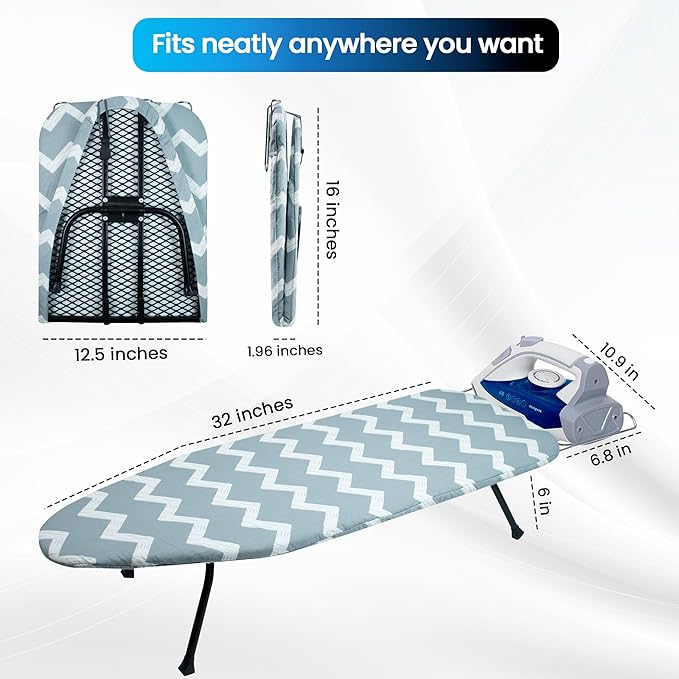 Metal Mesh Panel Tabletop Ironing Board | Foldable Iron Board | Heavy Duty