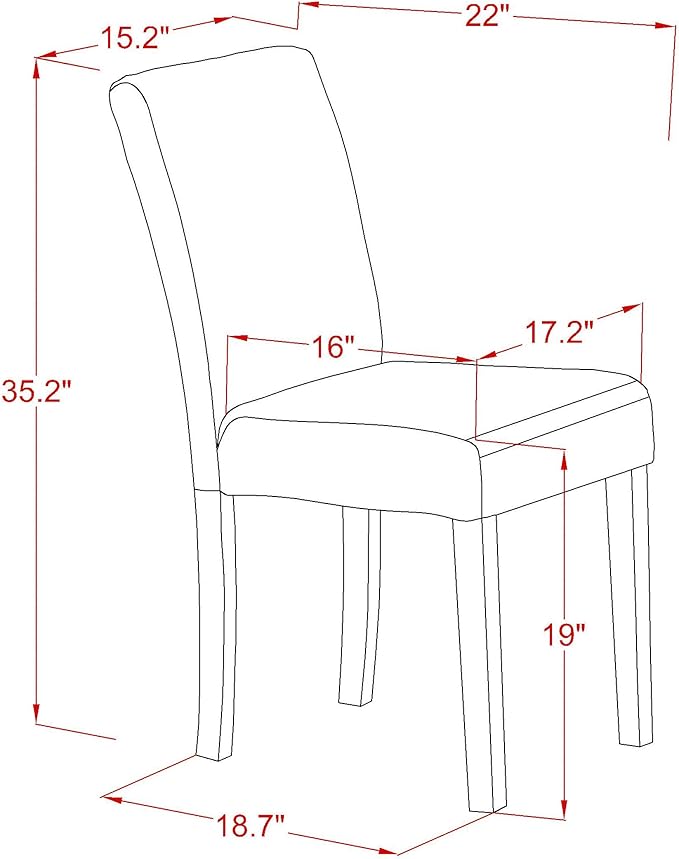 East West Furniture ABP0T15 Abbott Parson Dining Chairs