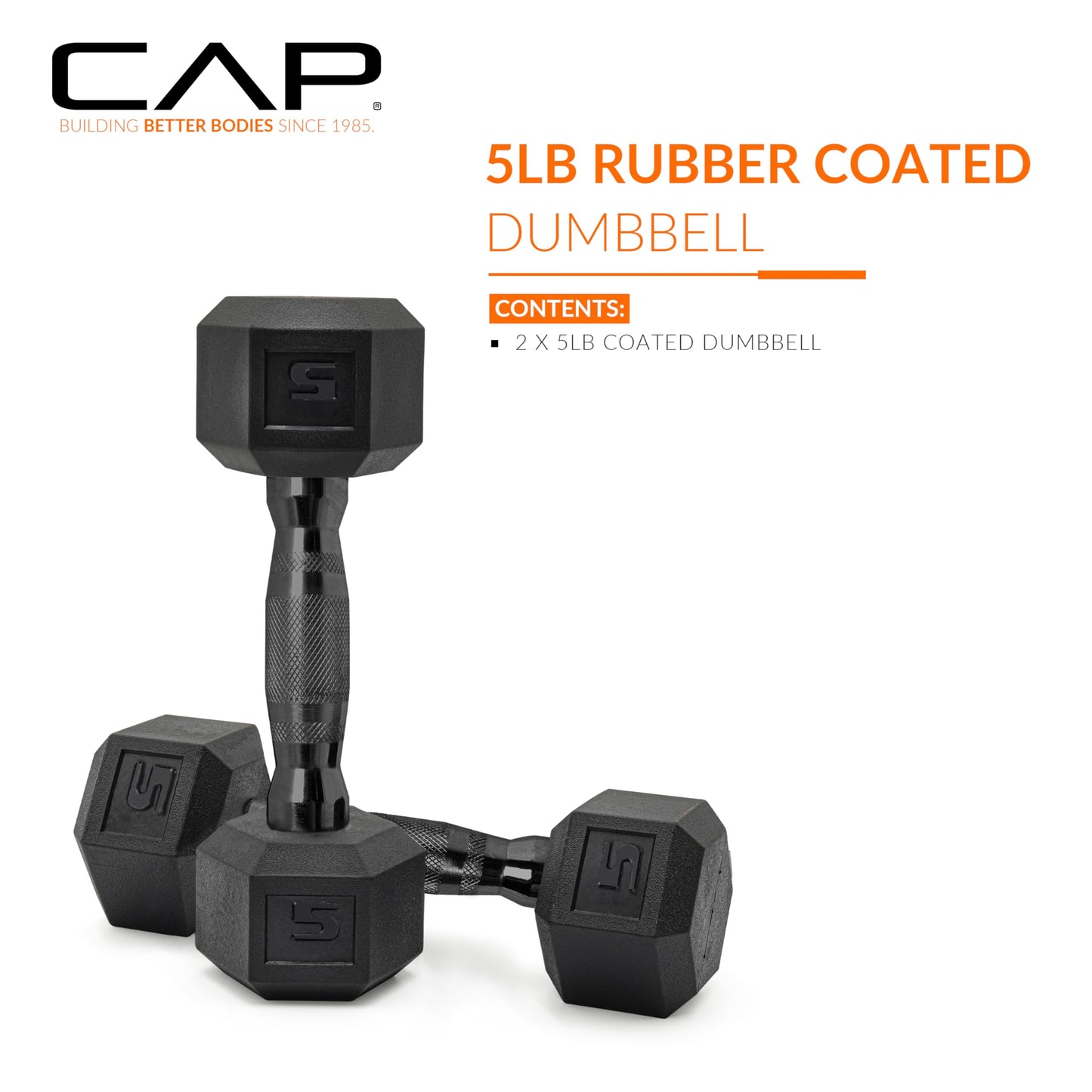 CAP Barbell Coated Dumbbell Weight | Multiple Options Pairs & Sets