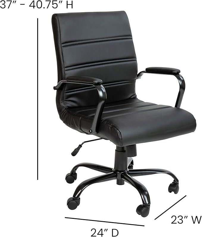 Flash Furniture Whitney Mid-Back Swivel LeatherSoft Desk Chair