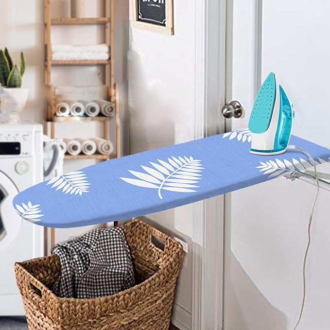 SheeChung 12x42 Inch Ironing Board Cover and Pad -100% Cotton and Heavy-Duty