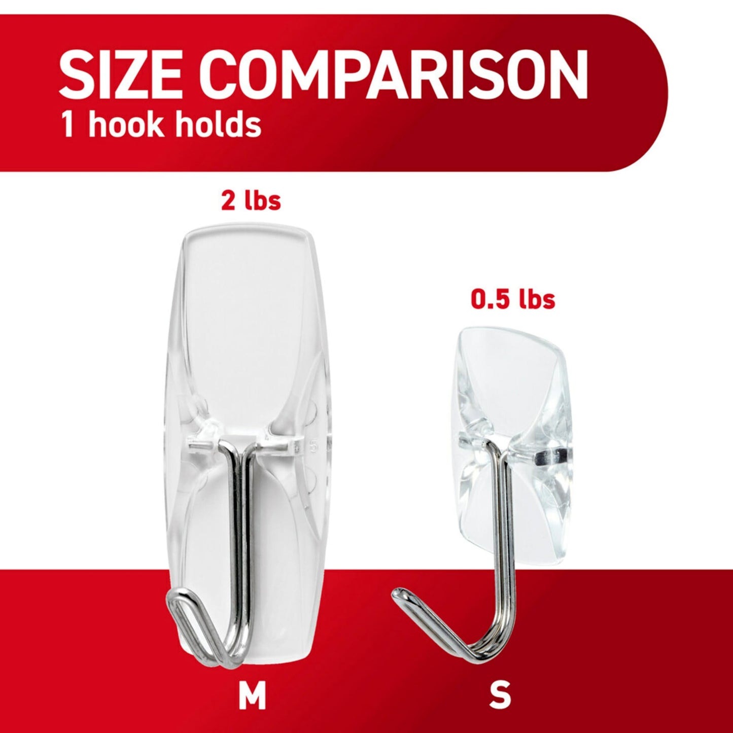 Command Medium Clear Wire Toggle Hooks,10 Wall Hook and 12 Strips, Damage-Free Hanging with Adhesive, Great for Hanging, Organization and Storage, Holds up to 2 lb