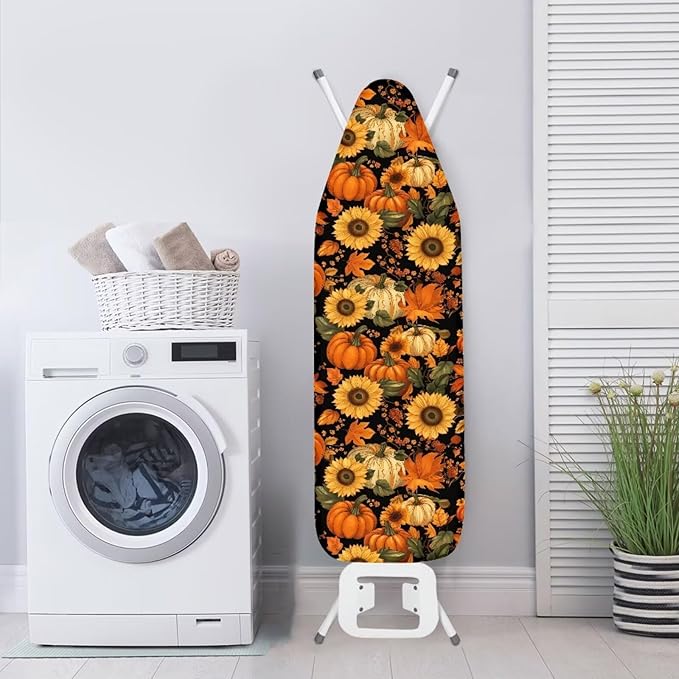 Fall Pumpkins Sunflower Leaves Durable Thick Ironing Board Covers Stain
