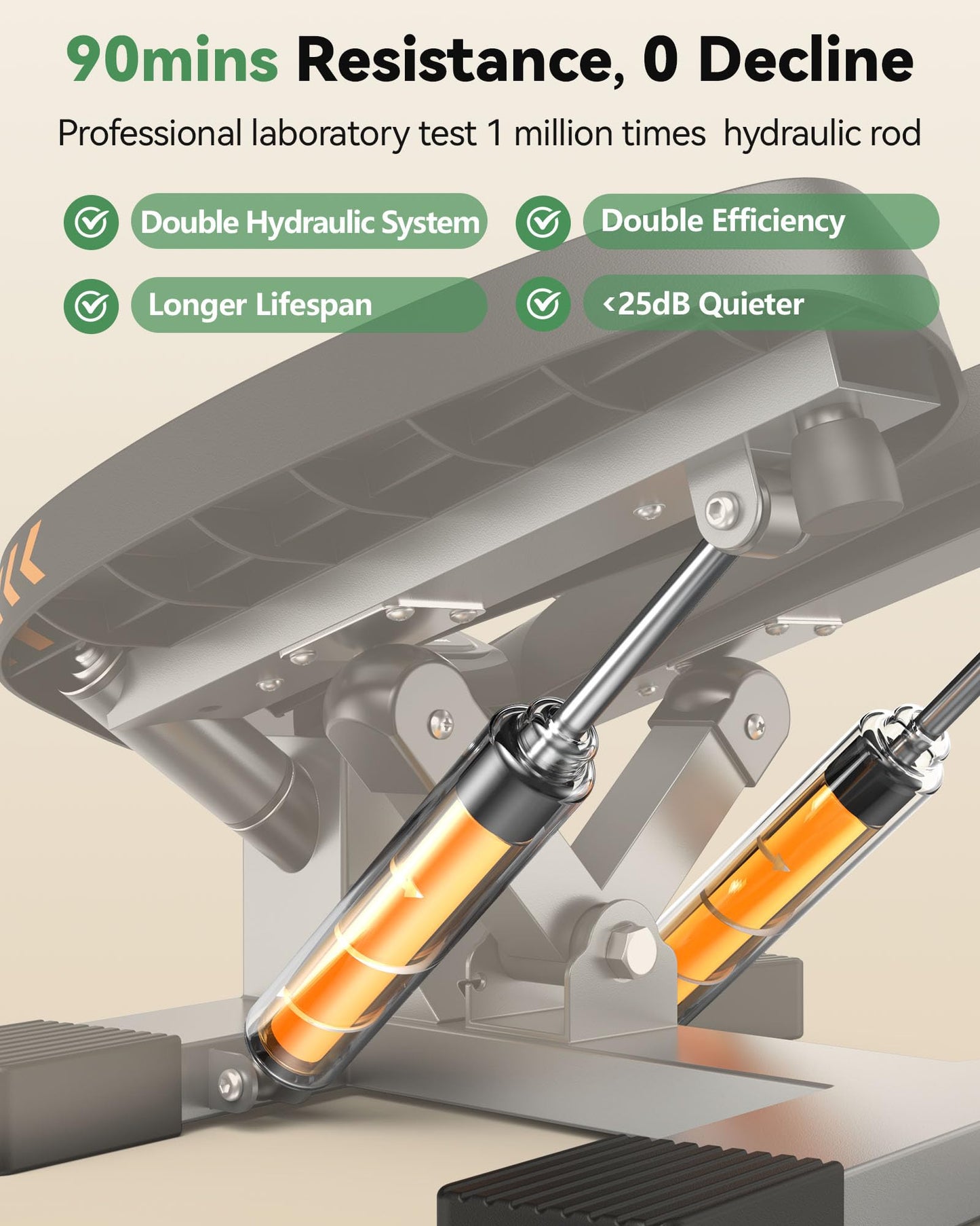 Sportsroyals Twist Stepper,Steppers for Exercise at Home,Stair Stepper with Resistance Bands for Full Body Workout, 400lbs Weight Capacity