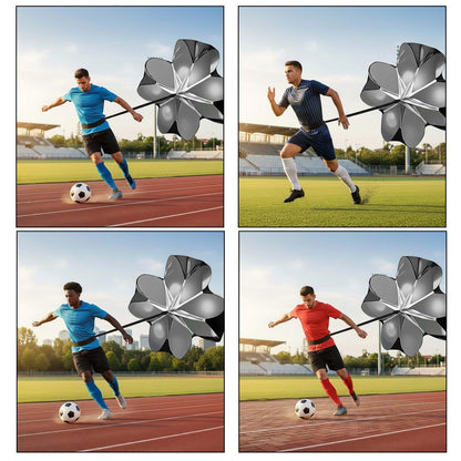 GRSECPO Running Speed Training, 56 inch Speed Drills Resistance Parachute Running Sprint Chute Soccer Football Sport Speed Training (Black)