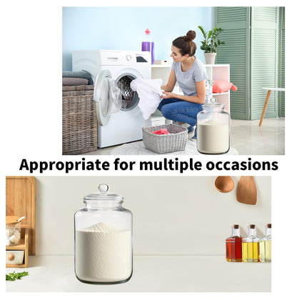 LECEHIVO 2 Pcs 6 Gallon Glass Jar with Lid Large Airtight Food Storage Canister Big Opening Cookie Canning Pot Containers for Flour, Sugar, Dog Treats, Candy, Pasta, and Kitchen Use