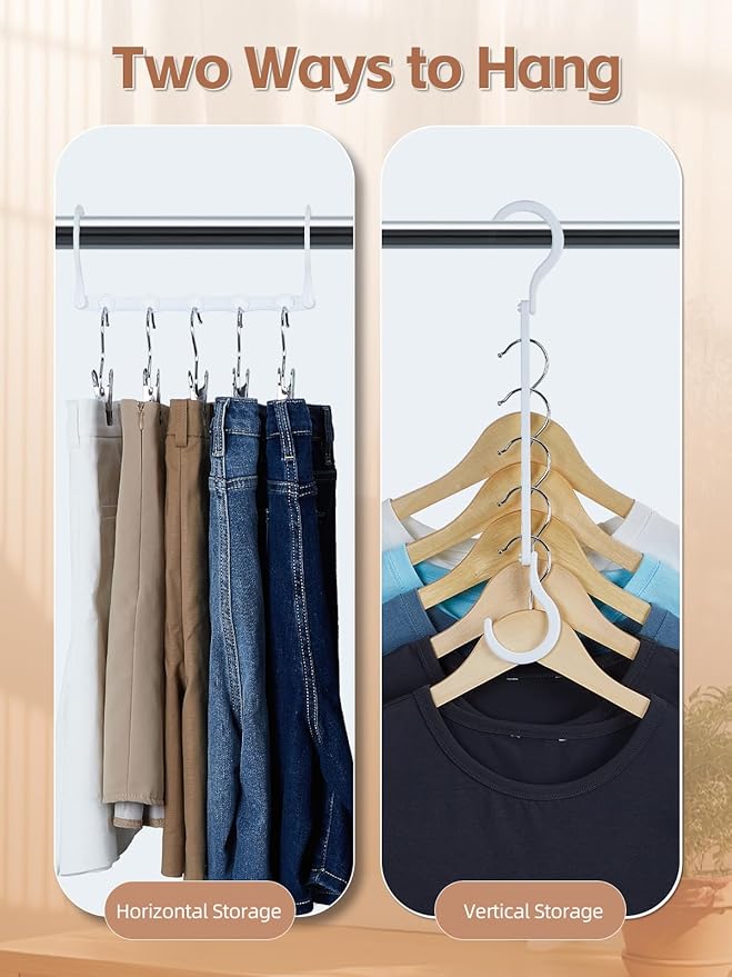 HOUSE DAY White Magic Plastic Hangers Space Saving Organizers and Storage