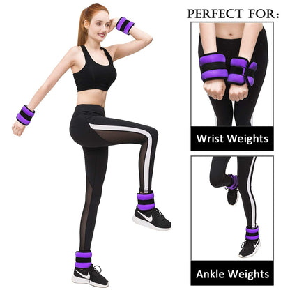 Vaupan Ankle/Wrist Weights, Small Leg Arm Hand Cuff Weights for Women Kids, Exercise Equipment with Adjustable Straps for Fitness Gym Dancing Walking Jogging Gymnastics Aerobics (1 Pair)