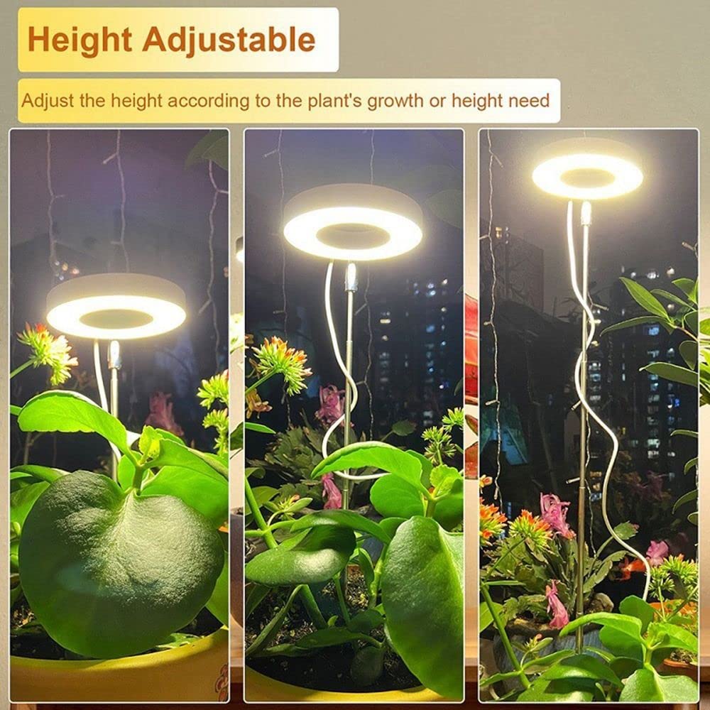 Andy's Orchids LED Grow Light, Adjustable Height, Full Spectrum, 360 Lumen, 40 LED Beads, USB Powered, White, Acrylic & Metal, Modern Design, Indoor Use