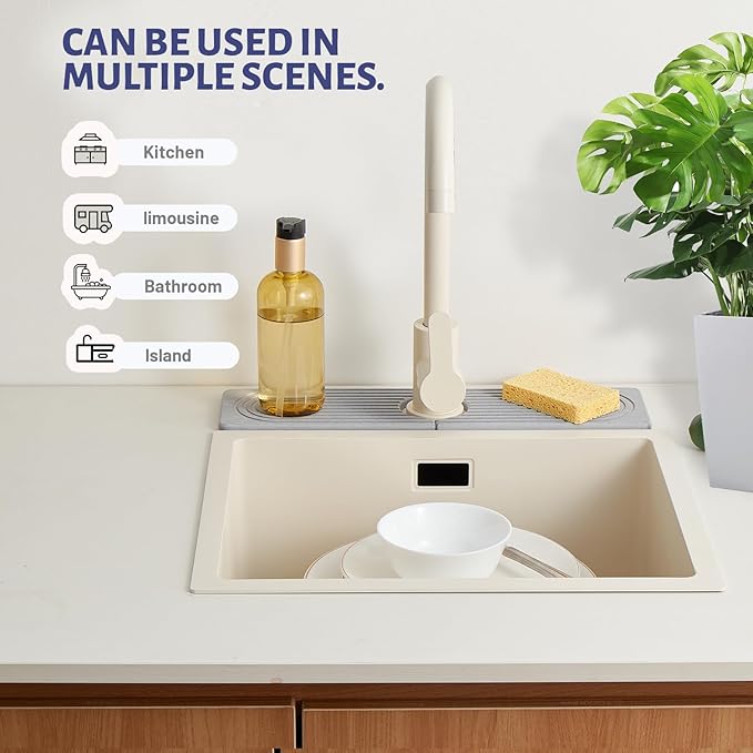Stone Faucet Mat for Kitchen Sink，Super Absorbent Diatomite Fast Drying Stone