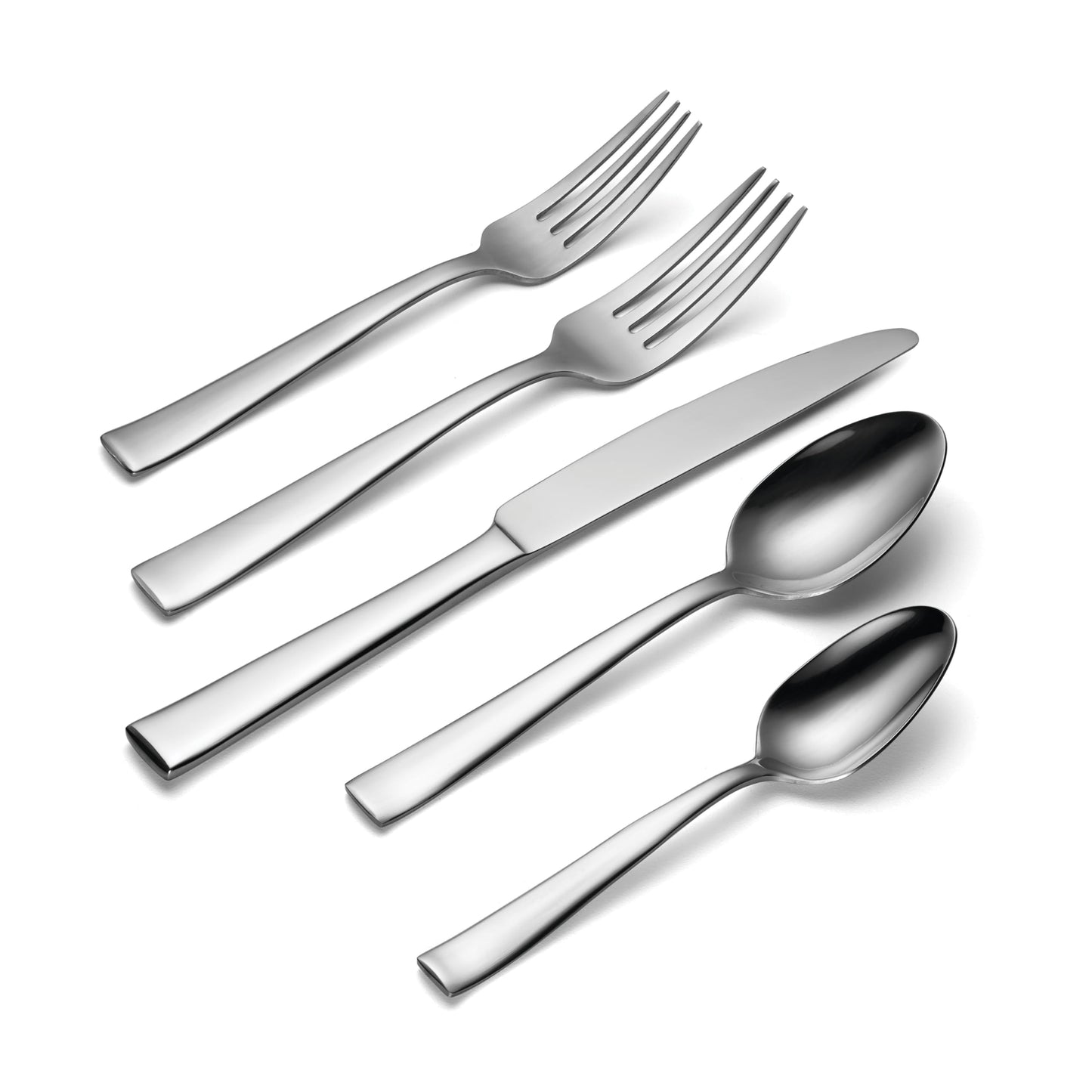 Oneida Silverware Set, Monolith 20-Piece Everyday Flatware Set, Service For 4, 18/0 Stainless Steel, Knives Spoons And Forks Sets, Dishwasher Safe, Home And Kitchen Utensils (Silver, 20 Piece)