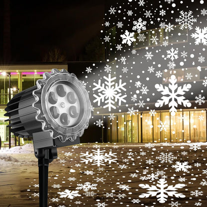 Christmas Snowfall Projector Lights, MILPROX Indoor Outdoor Holiday Snowflake Projector Lights, Clear Rotating Snow Falling Lamp for Halloween Xmas Party Garden Landscape Decoration（Snow Spots）