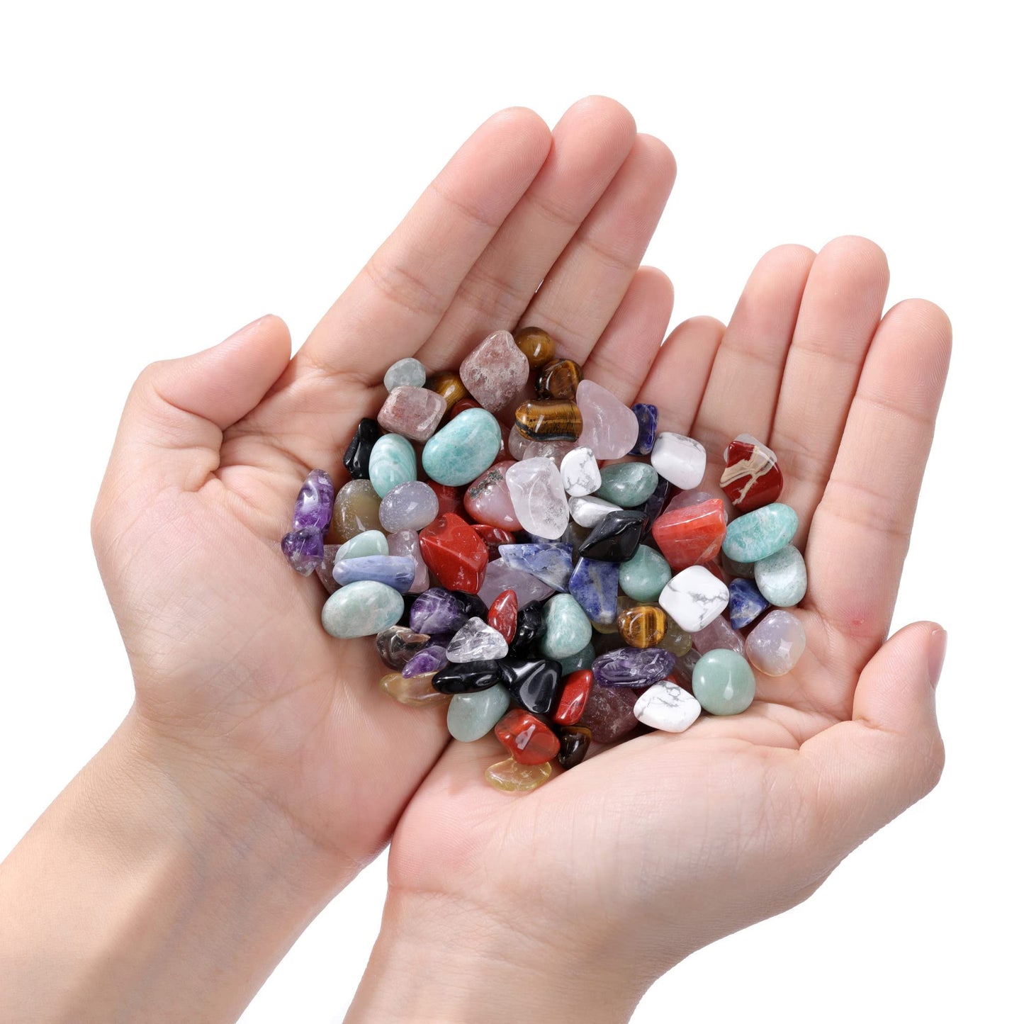 Jovivi 15 Assorted Tumbled Stones and Crystals Bulk, Irregular Rocks Natural Polished Gemstones and Crystals Quartz for Wicca Reiki Chakra Healing Meditation Home Indoor Decorations Christmas Day Gift