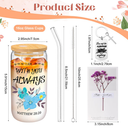 Aliceset 30 Pcs Christian Gift for Women Inspirational Religious Gift Set Mother's Day Present Bulk Included Bible Cola Cup Canvas Bag Cosmetic Bag Keychain Greeting Card for Women Mom