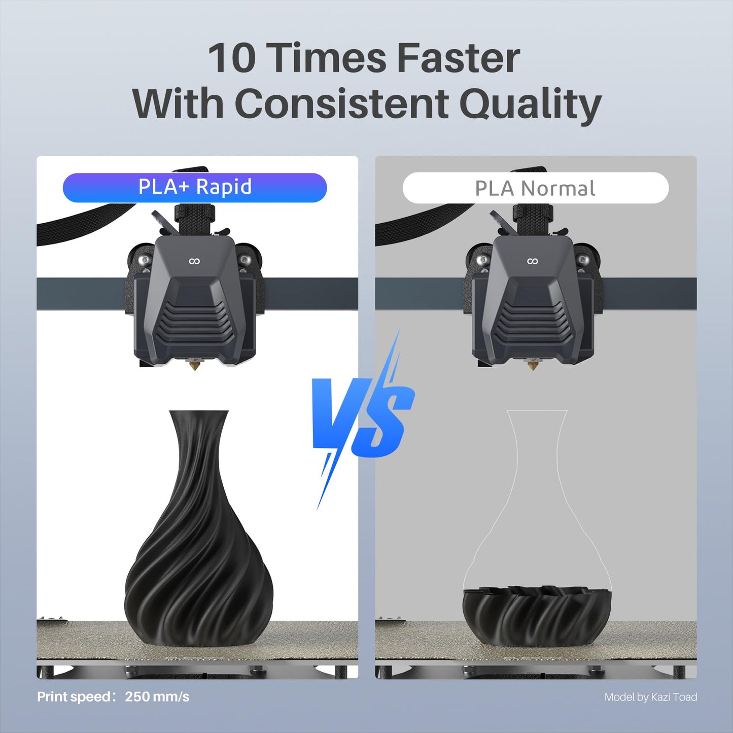 ELEGOO Rapid PLA Plus Filament 1.75mm Black 1KG, PLA+ 3D Printer Filament Up to 600 mm/s High Speed Printing, Dimensional Accuracy +/- 0.02 mm, 1kg Cardboard Spool(2.2lbs)