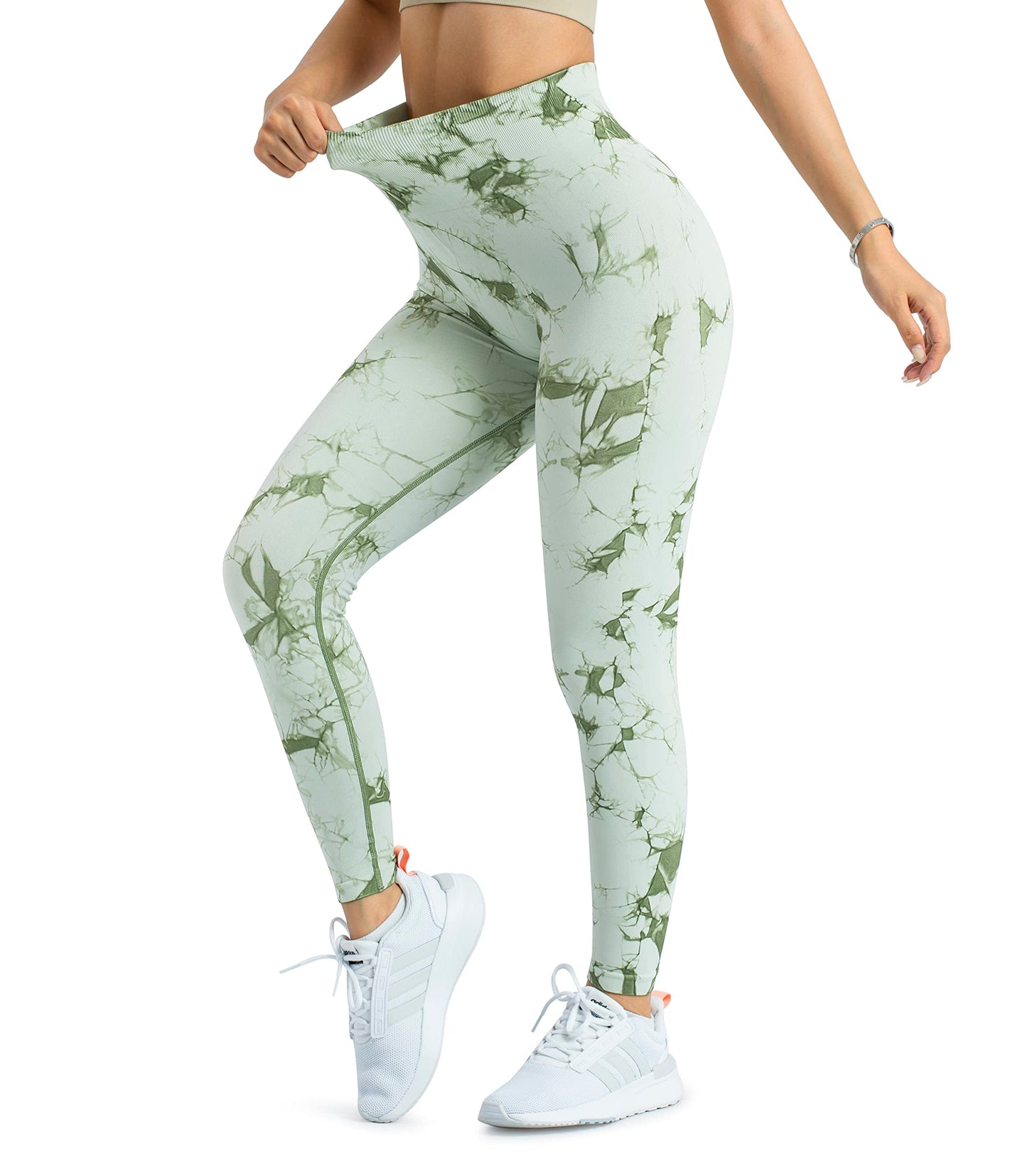 A AGROSTE Women Seamless Workout Leggings with Pockets Scrunch Butt Lifting Gym Leggings High Waisted Yoga Pants