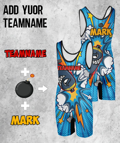 DEHAHA Youth Custom Wrestling Singlet Gear Sublimated Bodywear Vest Tank Top for Training
