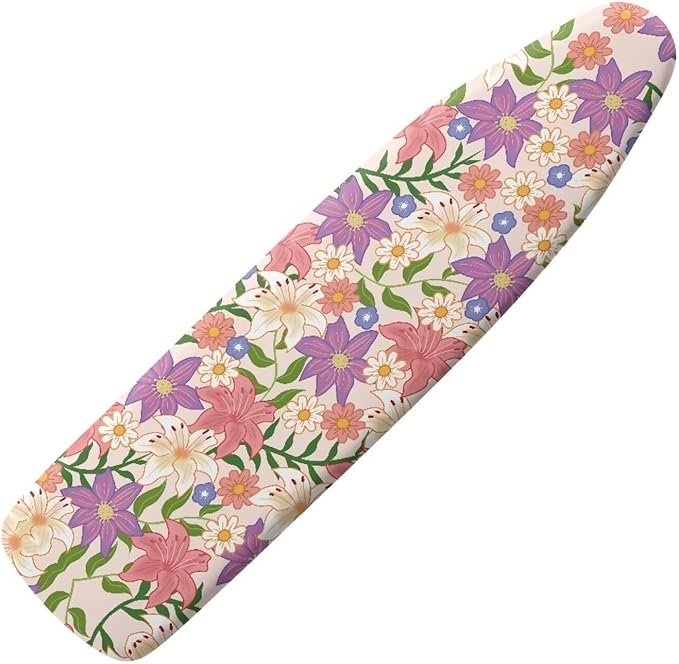 Colorful Flowers Ironing Board Cover and Pad 15 x 54 Heavy Duty Iron Board