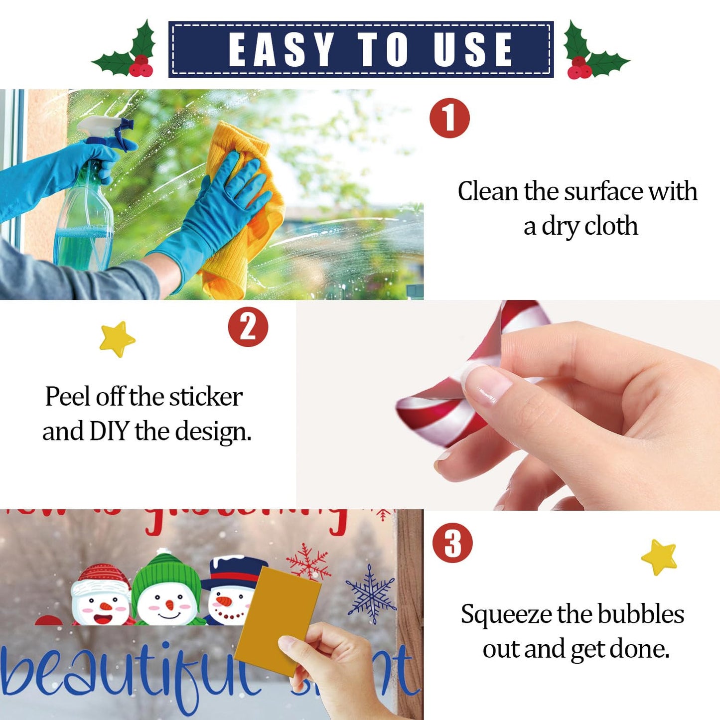 TOARTi Merry Christmas Stairs Stickers Xmas Quotes Wall Sticker Merry Christmas Wall Decals Xmas Party Winter Holiday Supplies Stairs Decoration