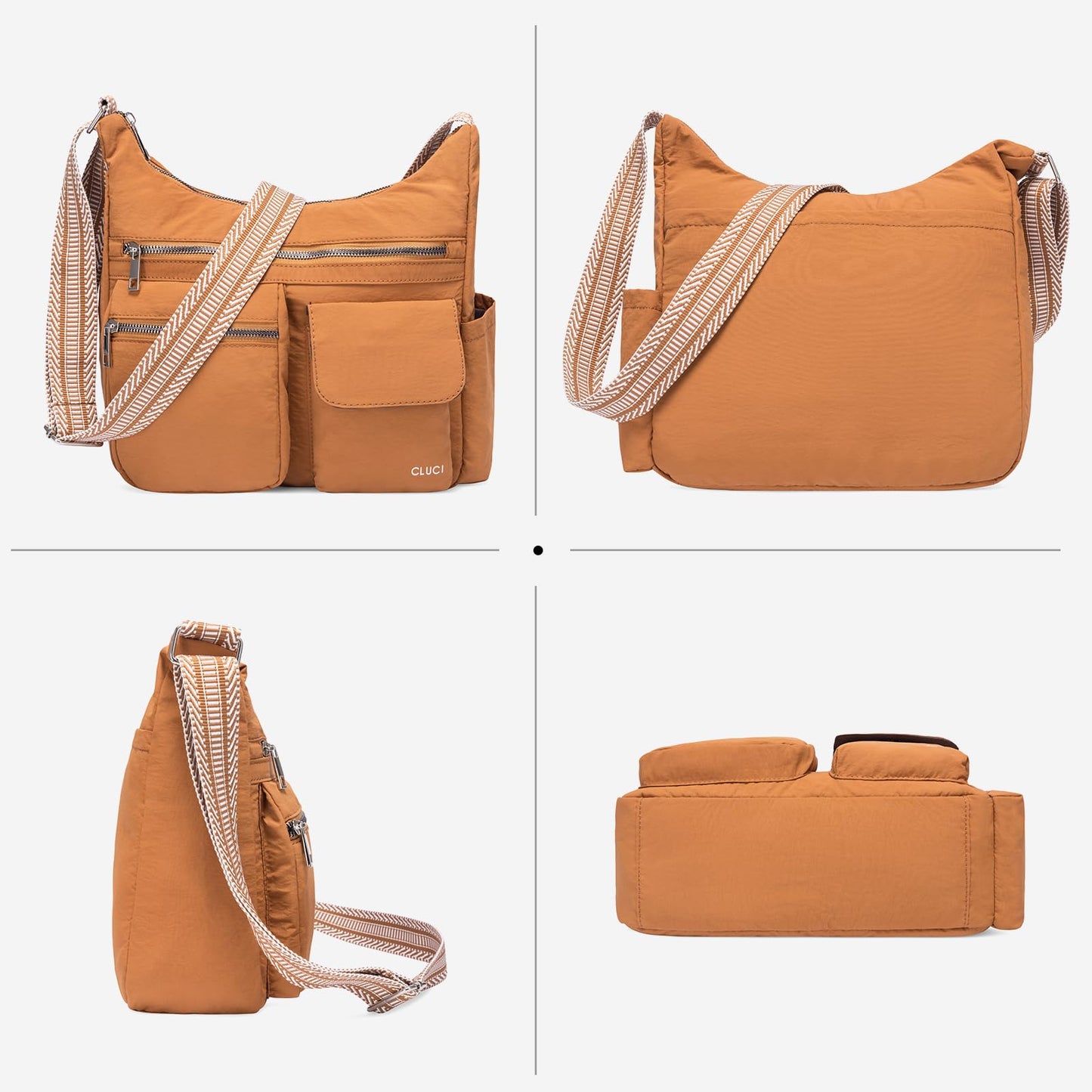 CLUCI Travel Purses for Women, Waterproof Nylon Crossbody Bags for Woman Trendy, Anti Theft Shoulder Handbags for Ladies