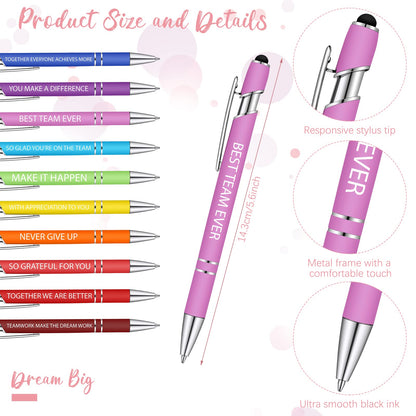 Geyee 24 Pcs Employee Sticky Notes with Funny Pen 3 x 4 Inch to Do List Notepads with Sayings Pen for Coworkers Nurse Teacher Employee Office Staff Work Appreciation Administrative Professional Gifts