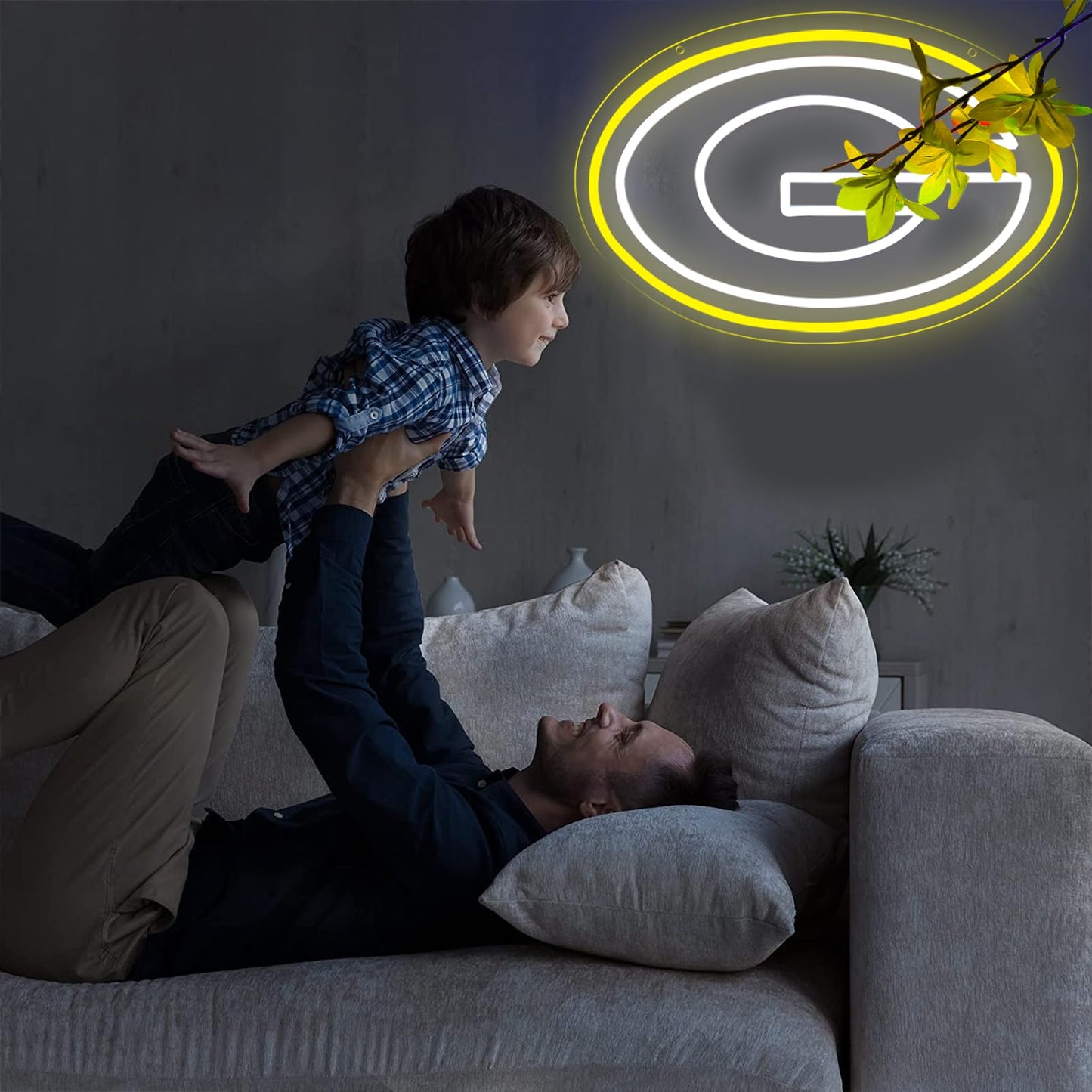 BNBIDEN Packers Football Neon Signs Led Sign for Wall Decor Rugby Team Light Up Sign Suitable for Man Cave Office Bar Pub Wall Art Gifts for Teen Boys
