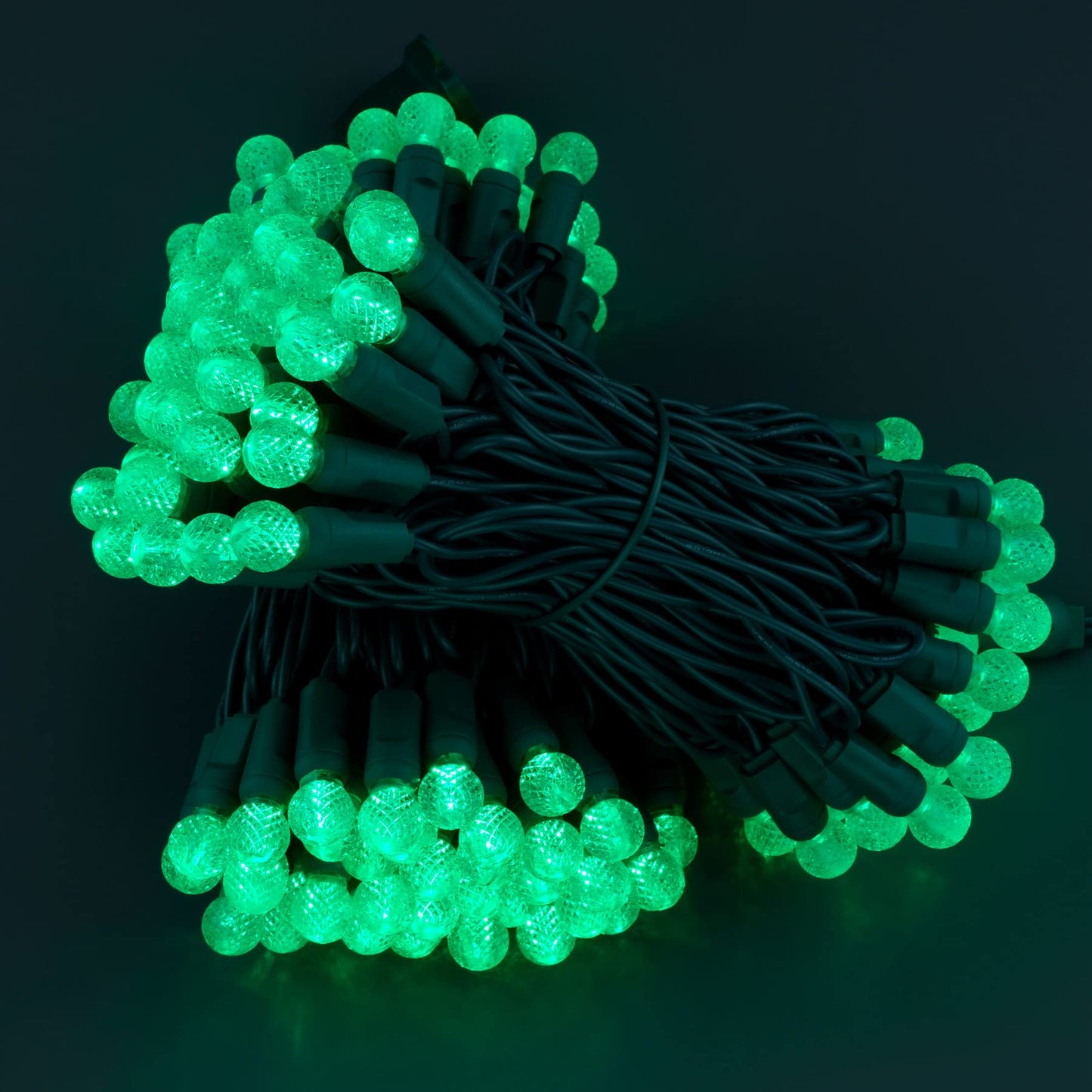 YULETIME Green One-Piece G12 Raspberry Christmas Lights 140 Count 48 Feet, 2 Sets 70 LED 24 ft High Waterproof UL Certified String Light (Green)