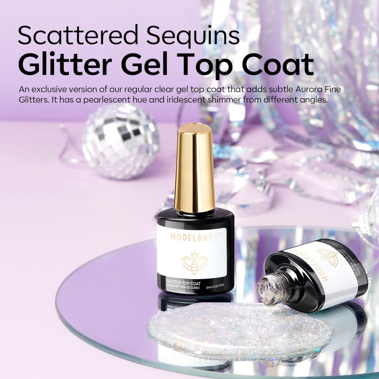 modelones Builder Nail Gel with Gel Top Coat, 3Pcs Clear Builder Nail Kit for Thickening Apex Building Extension Rhinestone Gel Tips Glue, U/V LED Lamp Cured for Home DIY Salon Girls
