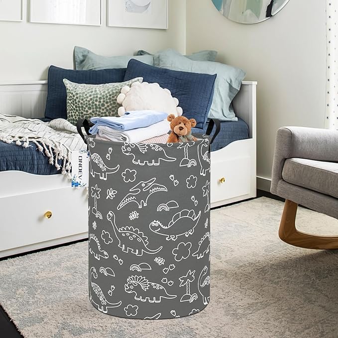 Round Dinosaur Waterproof Laundry Hampers Gift Basket Children's Toy Organizer