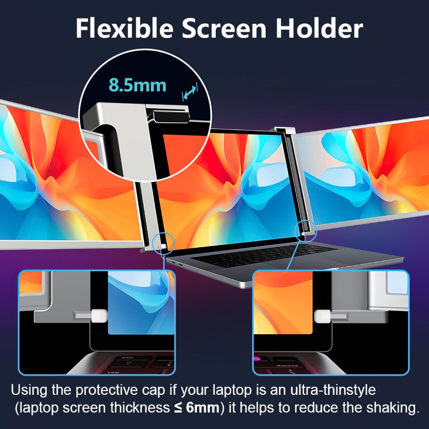 VILVA Portable-Monitor-for-Laptop - 15.6'' 1080P FHD IPS Display USB-C HDMI Portable Monitor for Laptop with Cover and Speakers External Monitor for Laptop/PC/Mac/Phone/Xbox Switch/PS4/