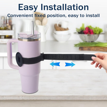 Water Bottle Phone Holder for MagSafe, Magnetic Holder Upgrade Silicone Anti-slip Adjustable Strap for Stanley Cup Gym Accessories, for iPhone & AirPods Owala Simple Modern Water Bottle w/2×Metal Ring
